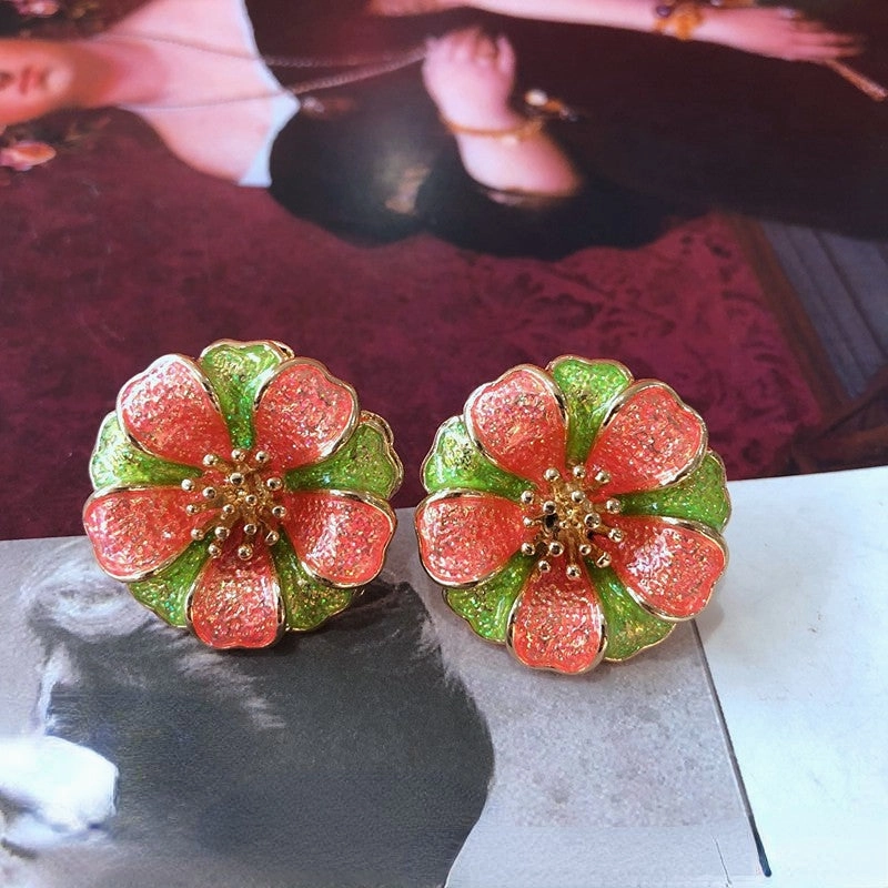 Wholesale Color Enamel Glaze Alloy Earrings