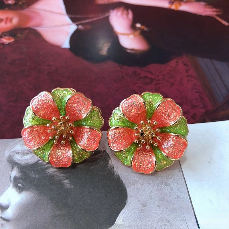 Wholesale Color Enamel Glaze Alloy Earrings