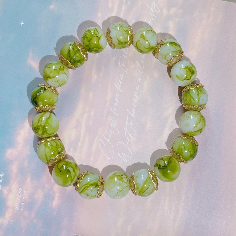 Wholesale Color Gradient Beads Glass Bracelet