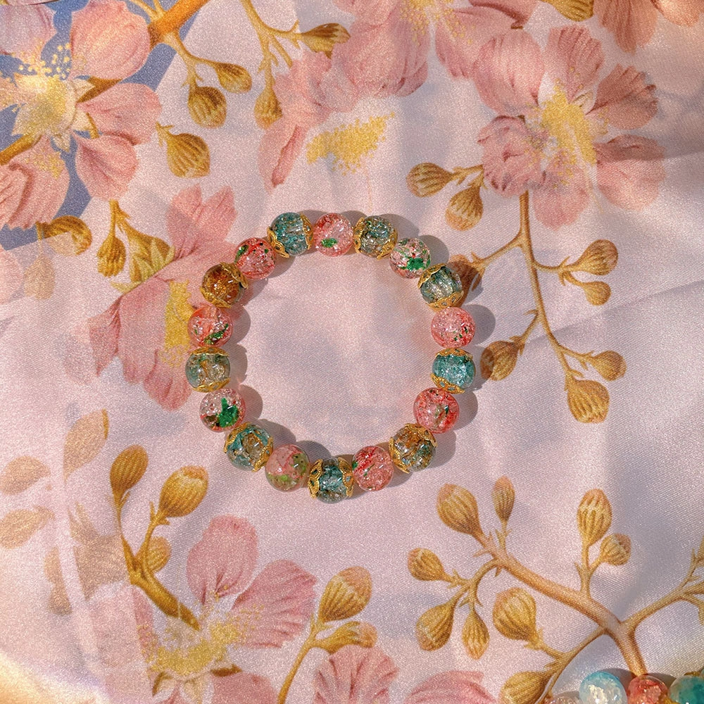Wholesale Color Gradient Beads Glass Bracelet