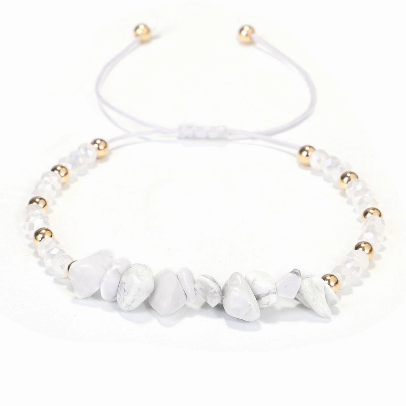 Wholesale Color Irregular Crushed Stone Beads Bracelet