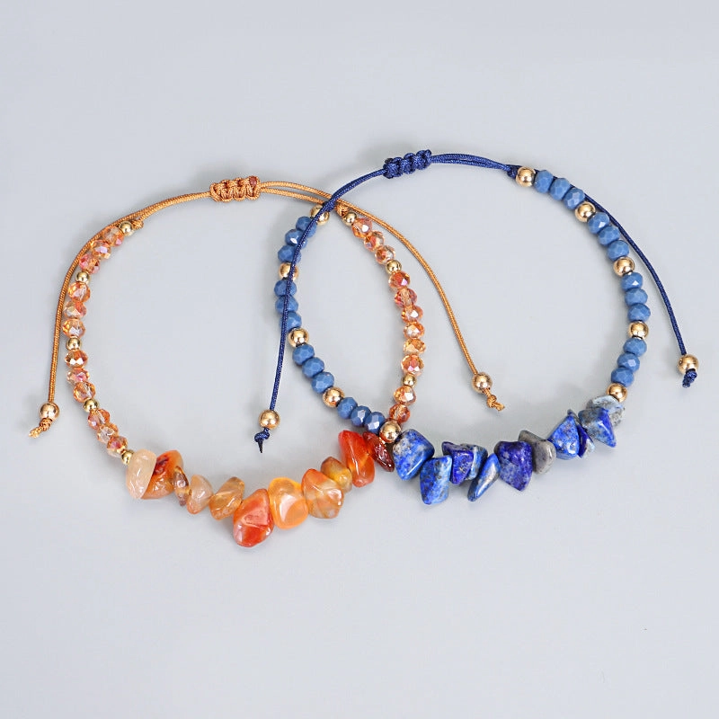 Wholesale Color Irregular Crushed Stone Beads Bracelet