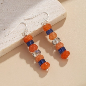 Wholesale Color Jade Crystal Beaded High-end Handmade Earrings