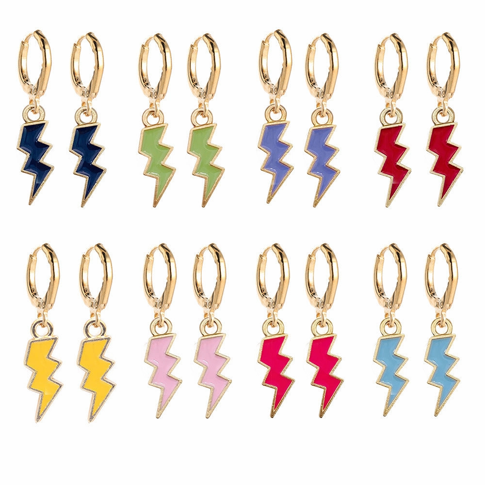 Wholesale Color Lightning Alloy Earrings