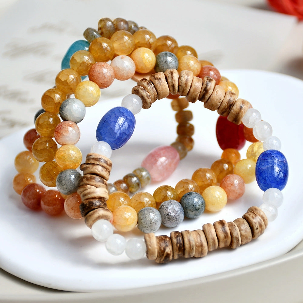 Wholesale Color Popped Stone Crystal Beads Bracelet