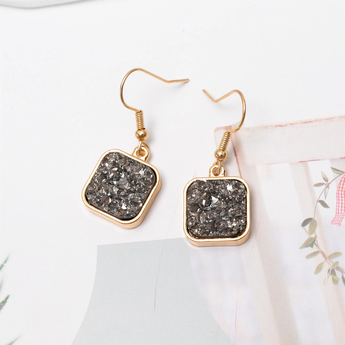 Wholesale Color Resin Metal Earrings