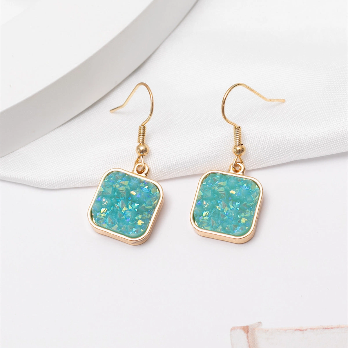 Wholesale Color Resin Metal Earrings