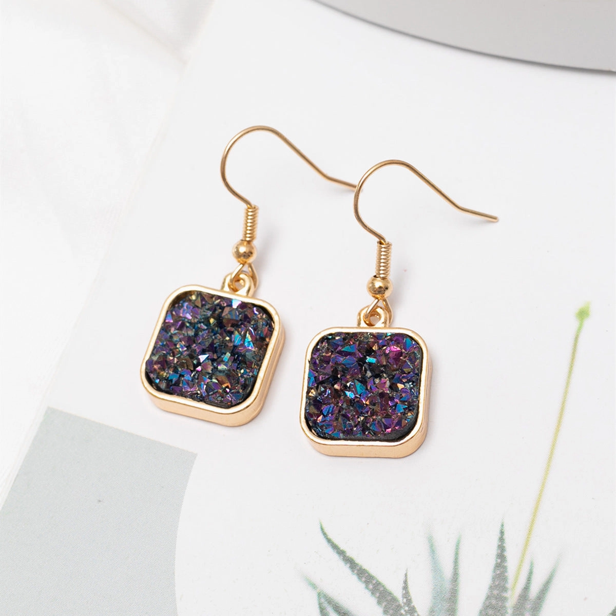 Wholesale Color Resin Metal Earrings