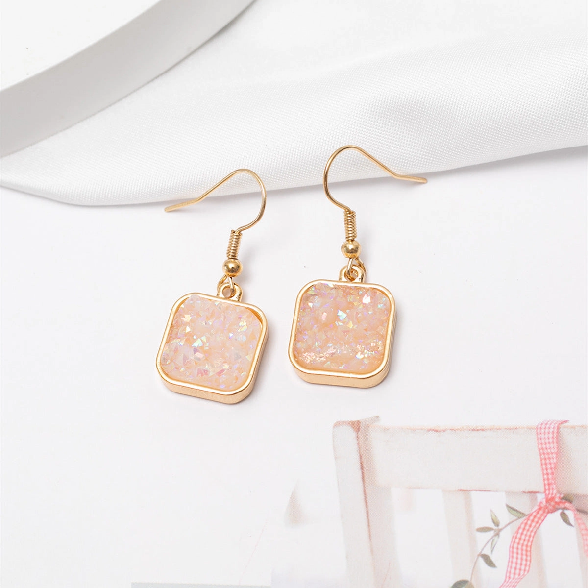 Wholesale Color Resin Metal Earrings