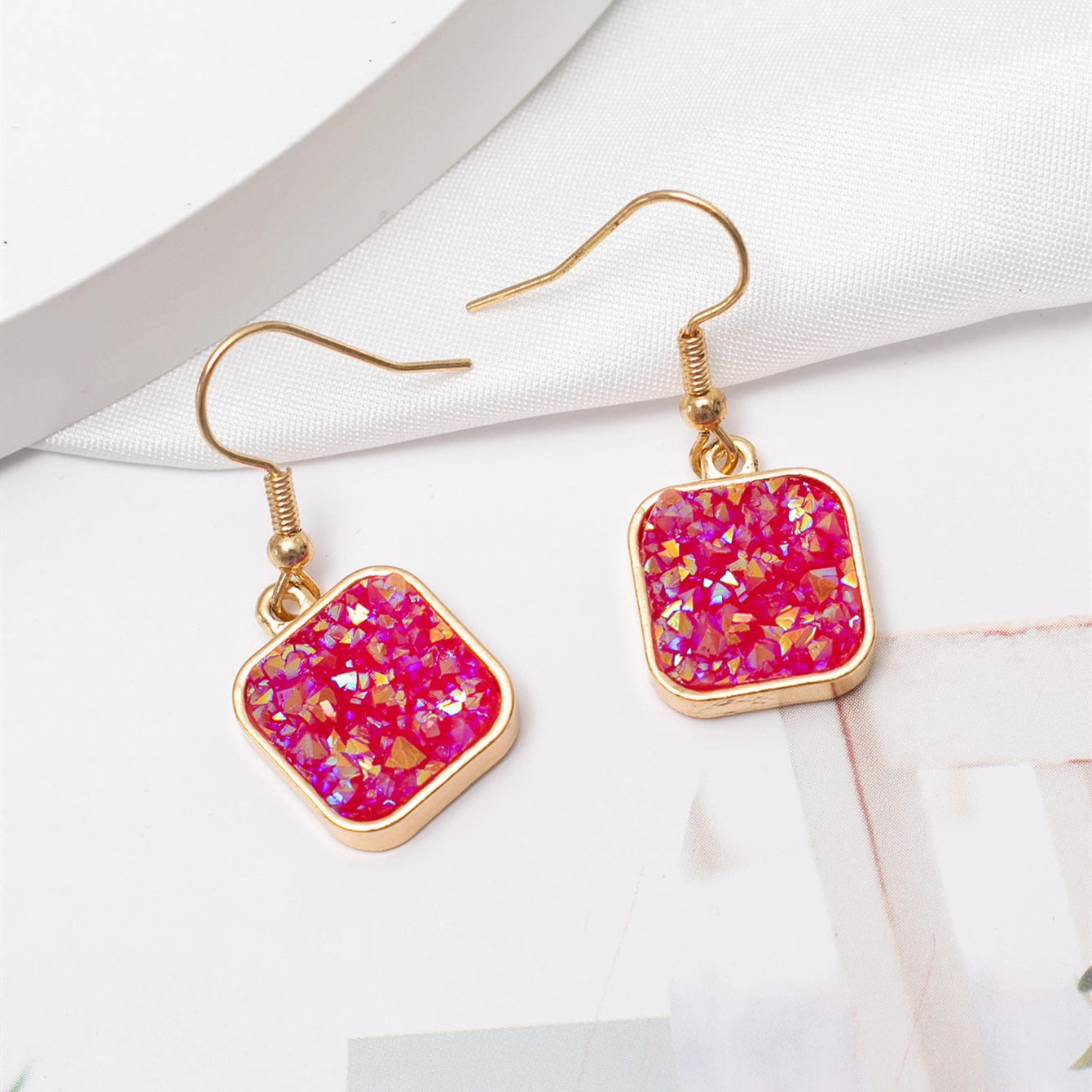 Wholesale Color Resin Metal Earrings