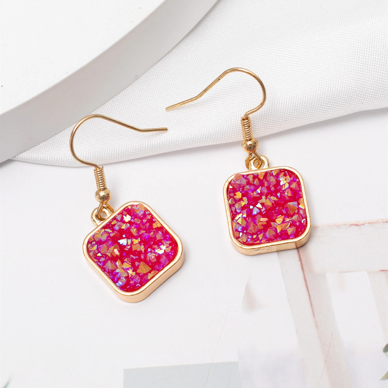 Wholesale Color Resin Metal Earrings