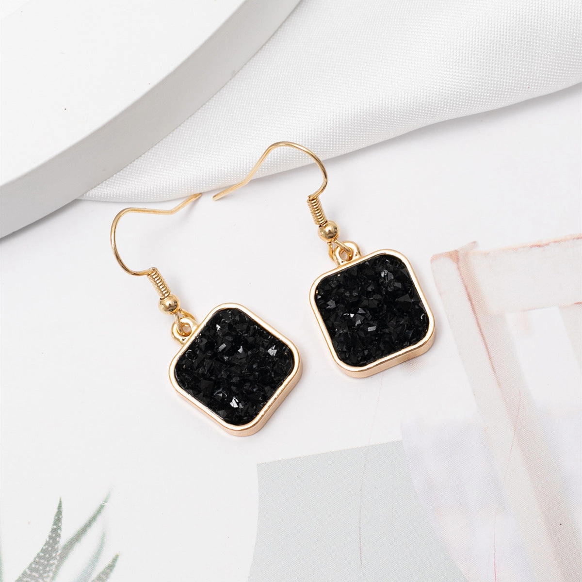 Wholesale Color Resin Metal Earrings
