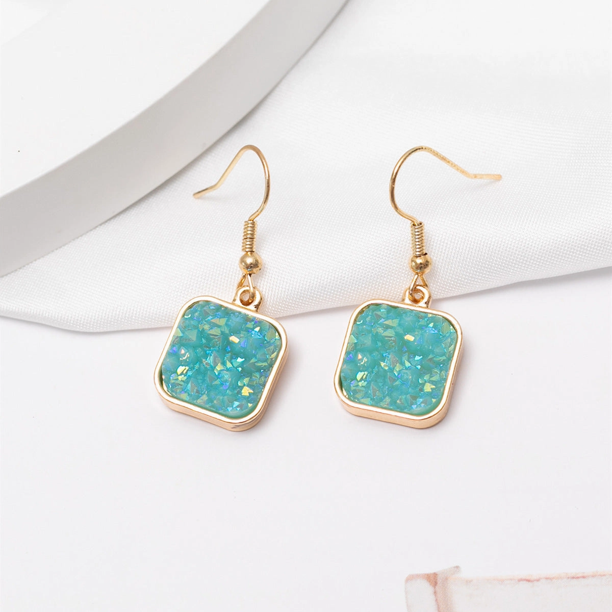 Wholesale Color Resin Metal Earrings