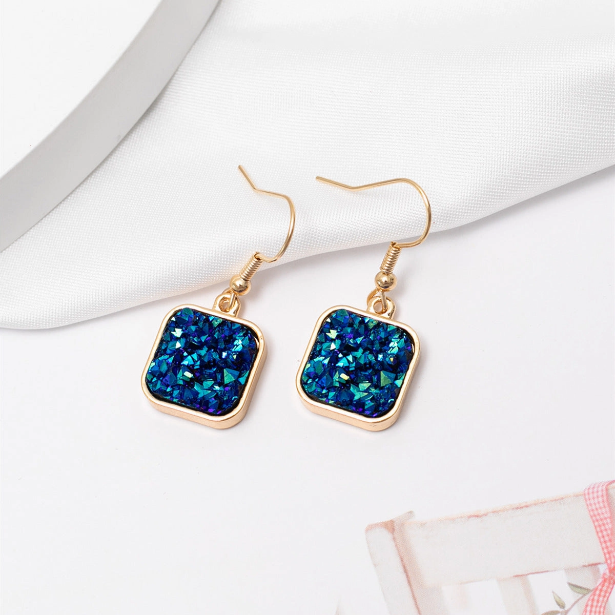 Wholesale Color Resin Metal Earrings