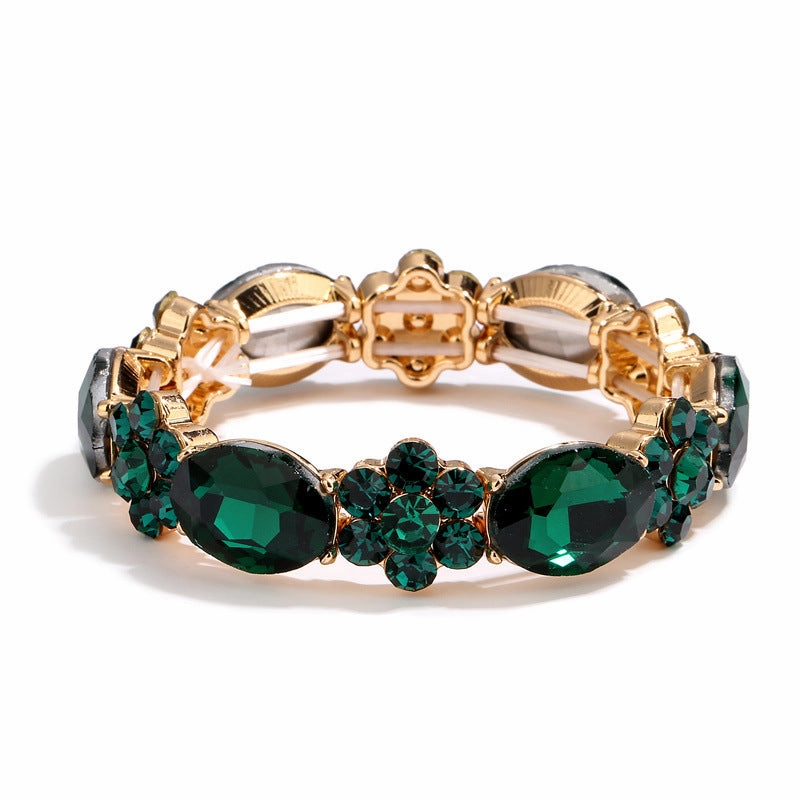 Wholesale Color Round Stone Crystal Gold Mona Lisa Bracelet