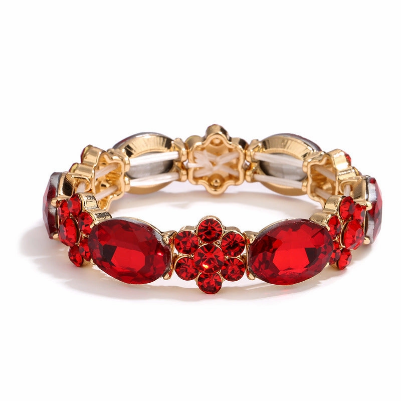 Wholesale Color Round Stone Crystal Gold Mona Lisa Bracelet
