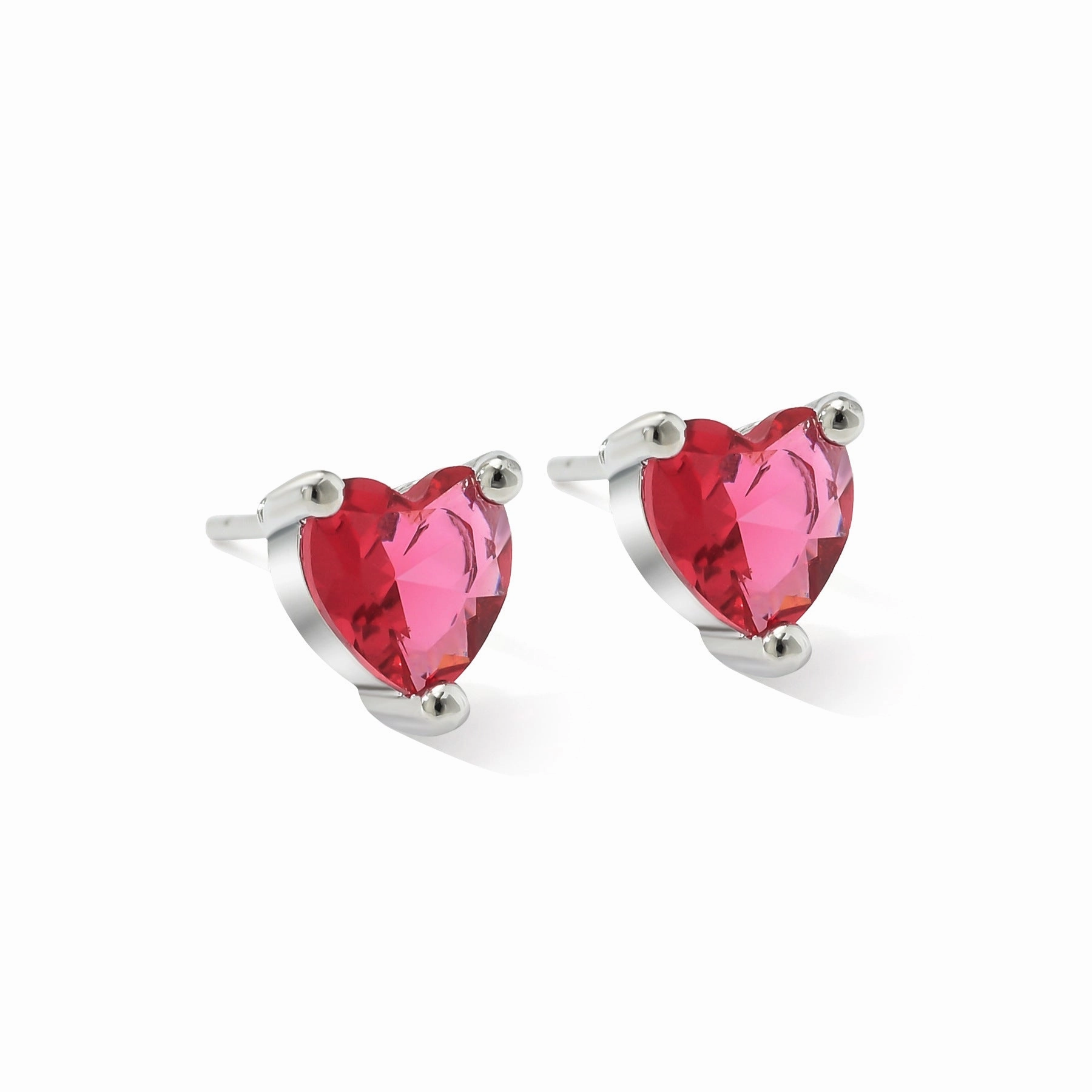 Wholesale Color Set Ultra Glitter Zircon Heart Earrings