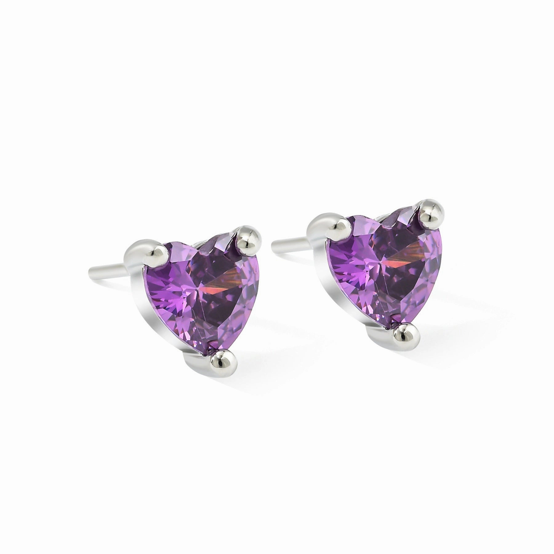 Wholesale Color Set Ultra Glitter Zircon Heart Earrings