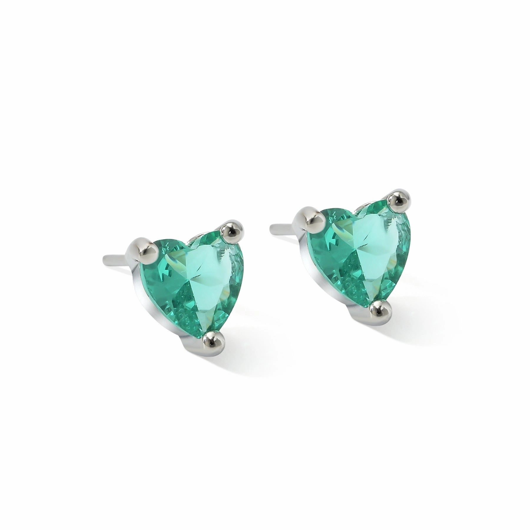 Wholesale Color Set Ultra Glitter Zircon Heart Earrings