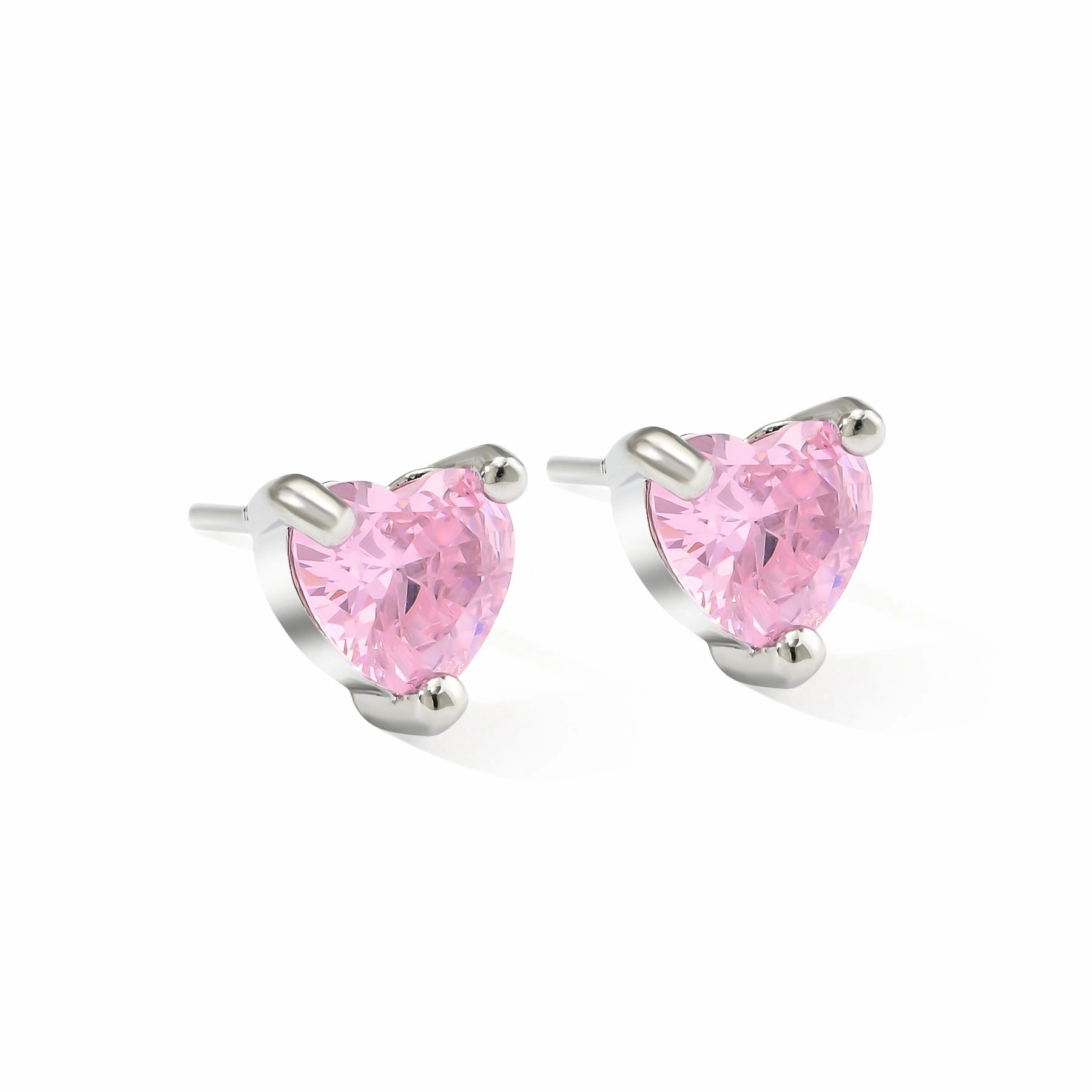 Wholesale Color Set Ultra Glitter Zircon Heart Earrings