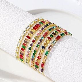 Wholesale Color Square Zircon Bracelet