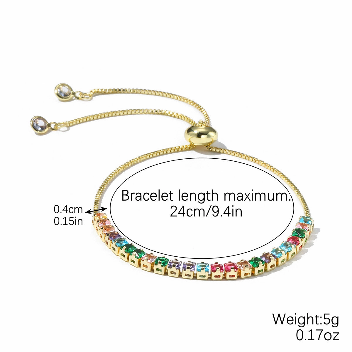 Wholesale Color Square Zircon Bracelet
