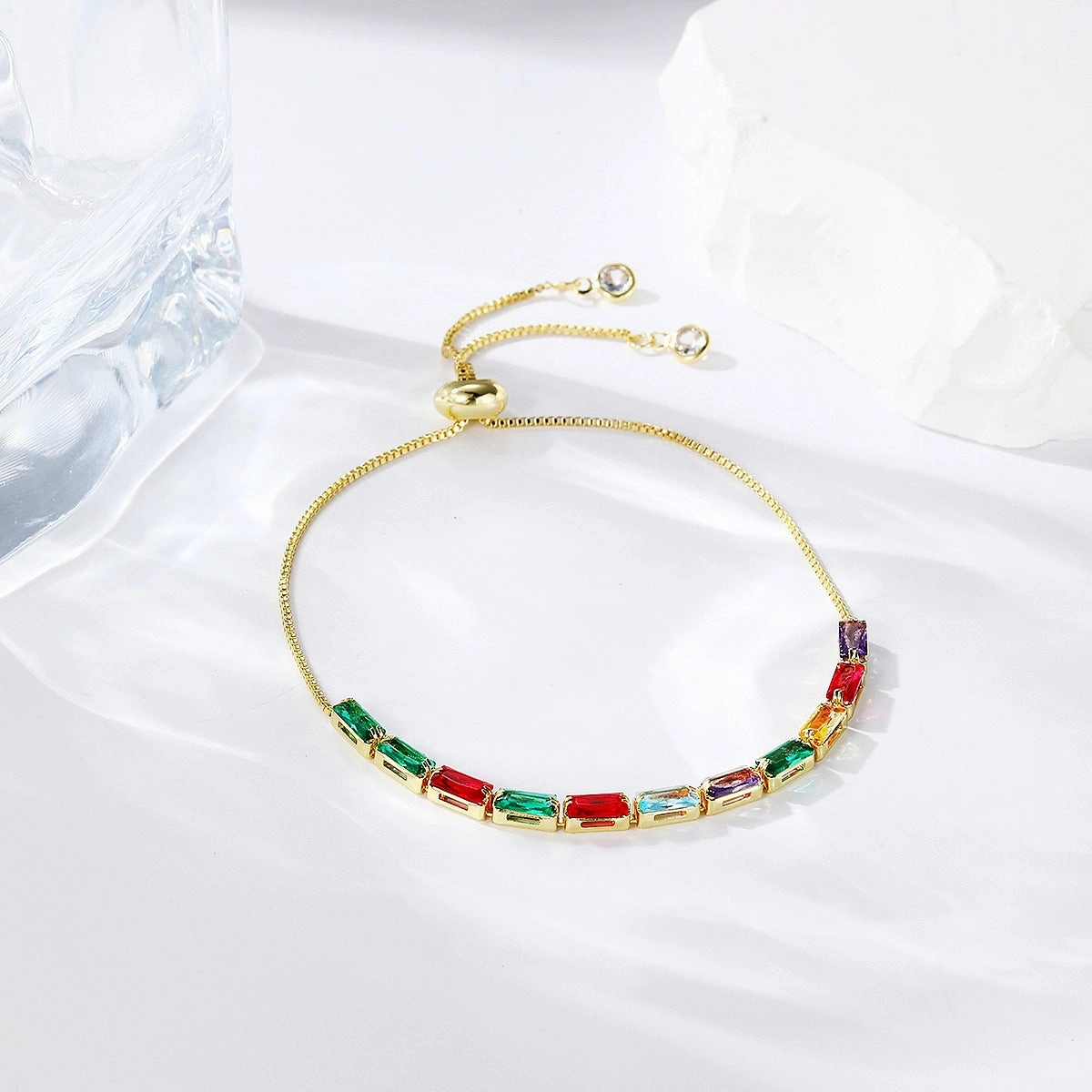 Wholesale Color Square Zircon Bracelet