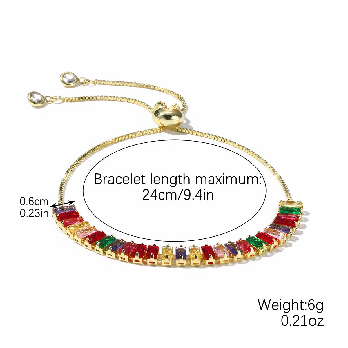 Wholesale Color Square Zircon Bracelet