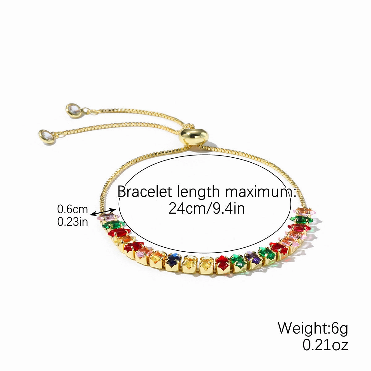 Wholesale Color Square Zircon Bracelet