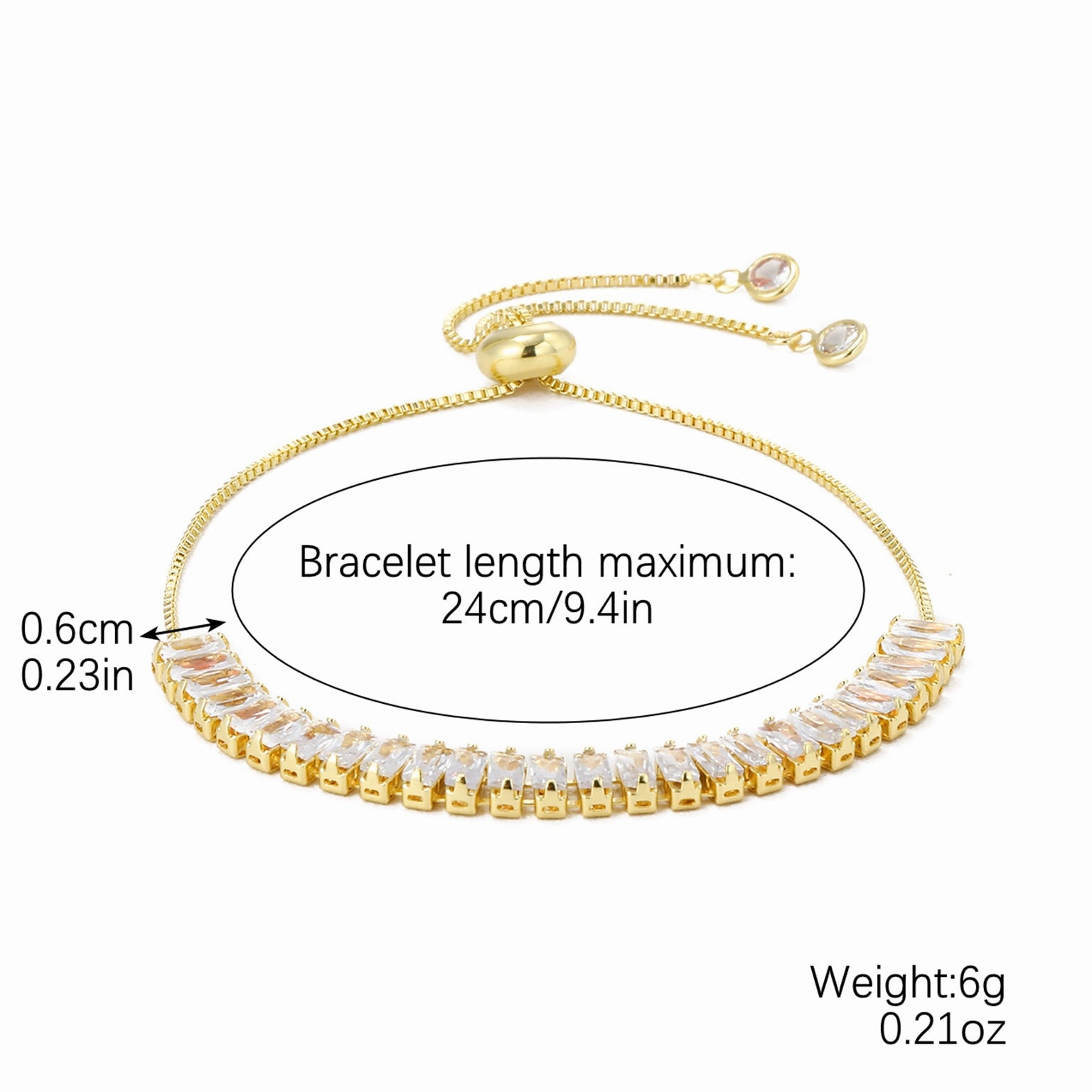 Wholesale Color Square Zircon Bracelet