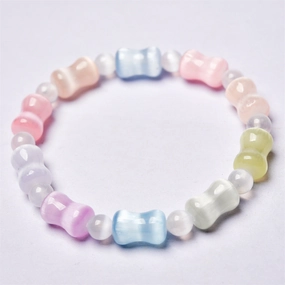Wholesale Color Transmitte Gypsum Rainbow Bamboo Bracelet