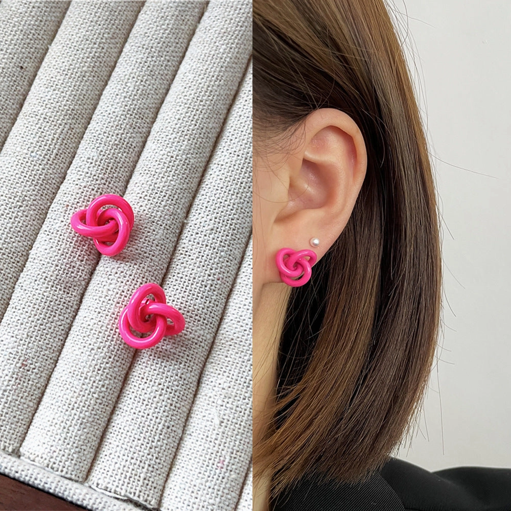 Wholesale Color Twist Alloy Earrings