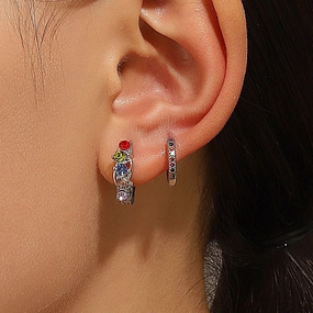 Wholesale Color Zircon Copper Earrings