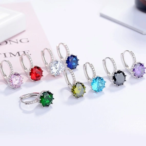 Wholesale Color Zircon Copper Earrings