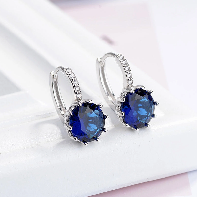 Wholesale Color Zircon Copper Earrings