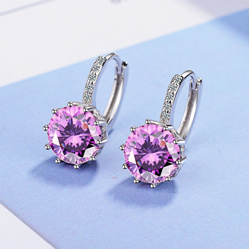 Wholesale Color Zircon Copper Earrings