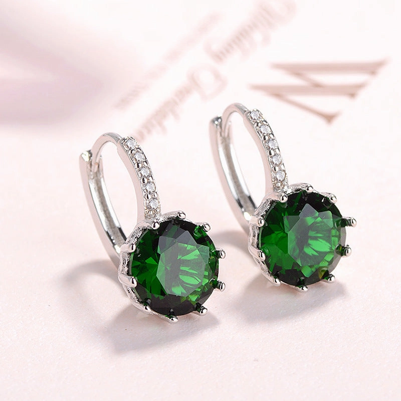Wholesale Color Zircon Copper Earrings