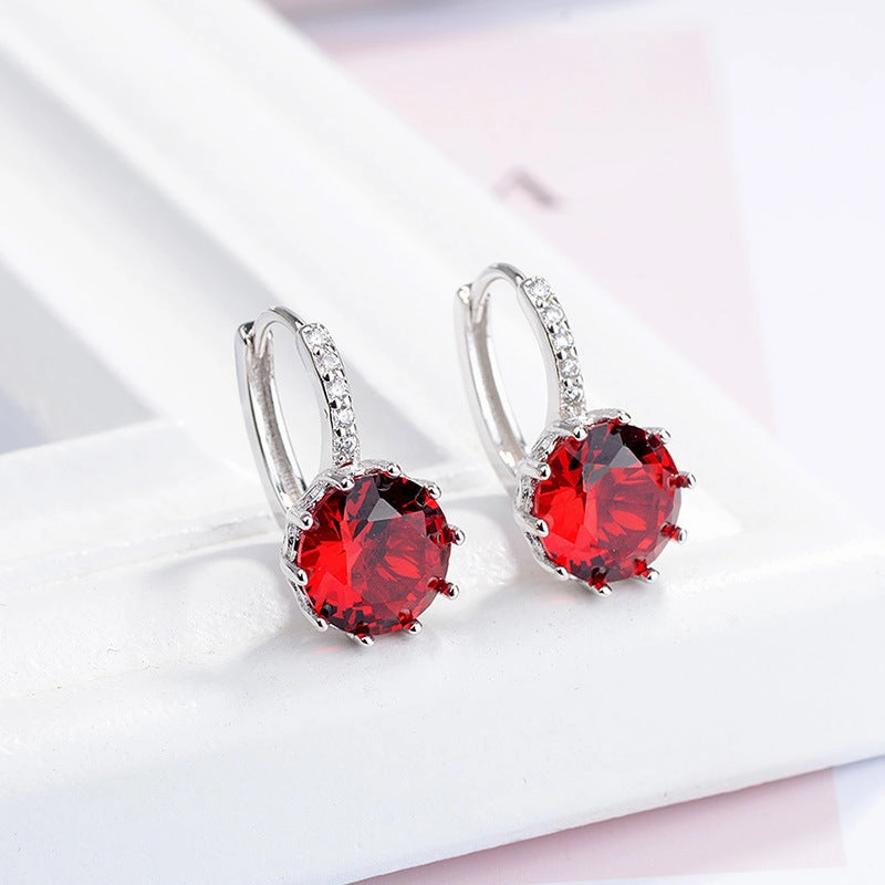 Wholesale Color Zircon Copper Earrings