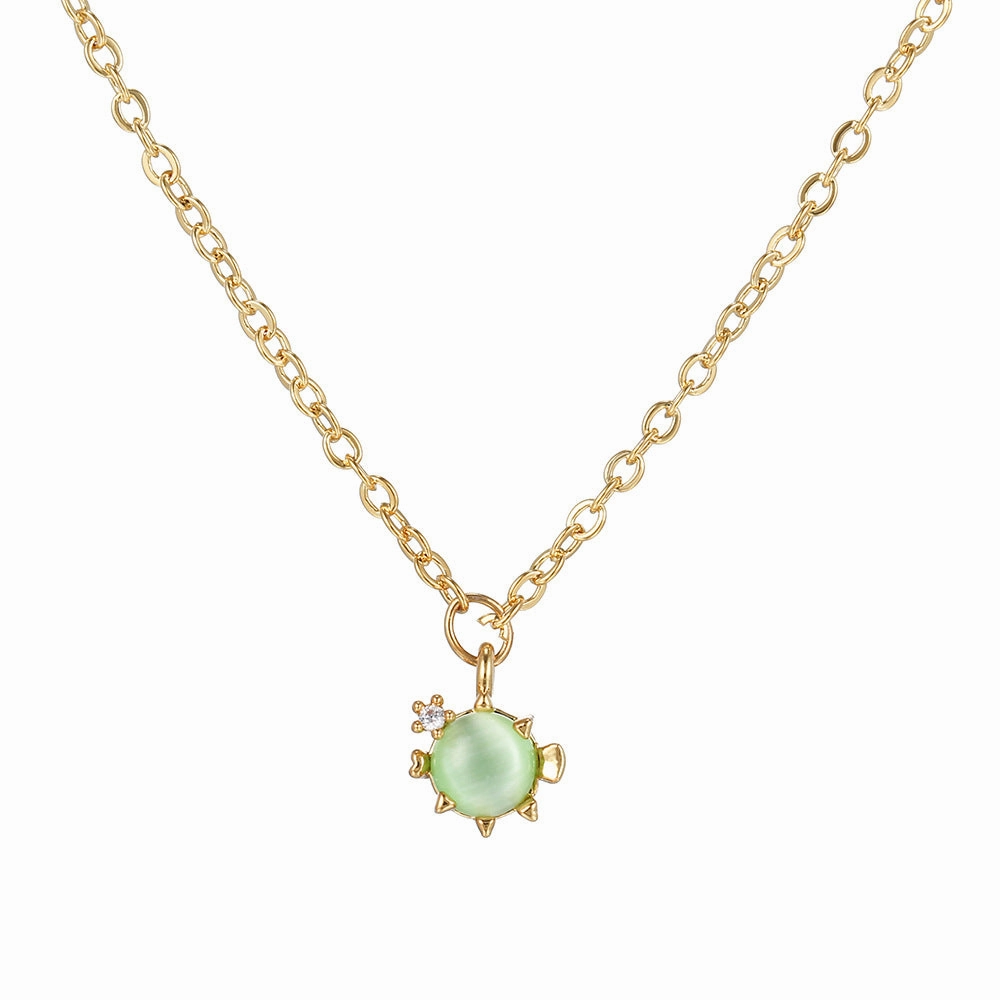 Wholesale Color Zircon Ocean Series Pendant Copper Necklace
