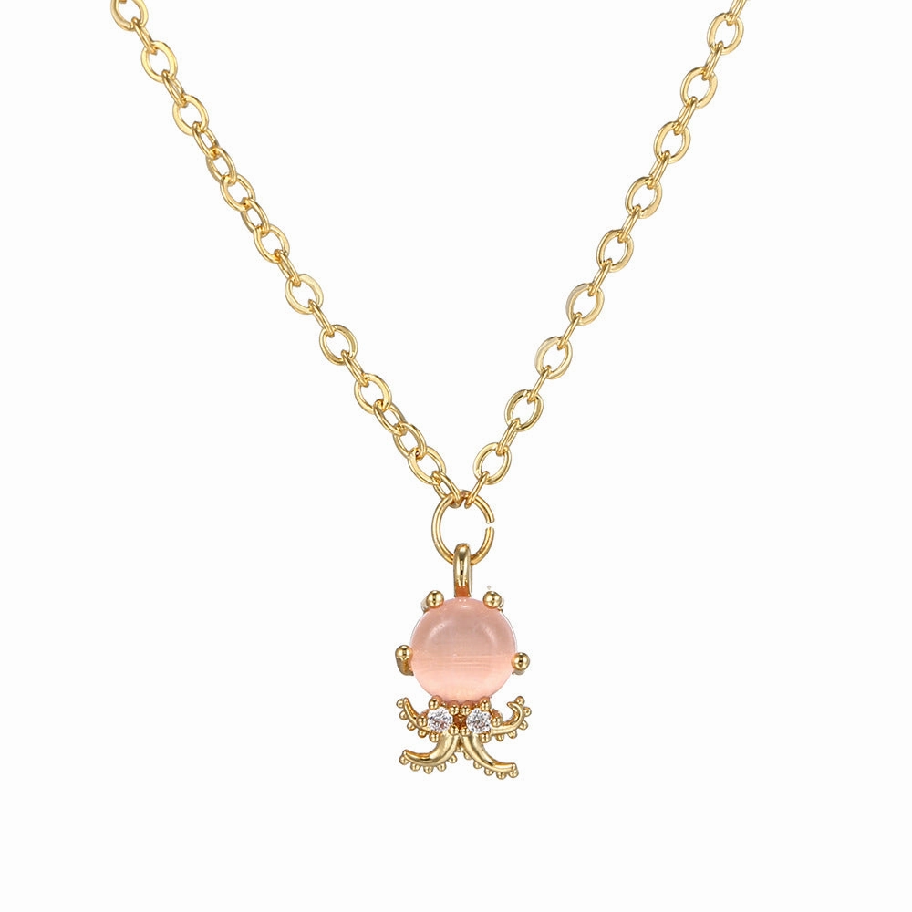 Wholesale Color Zircon Ocean Series Pendant Copper Necklace