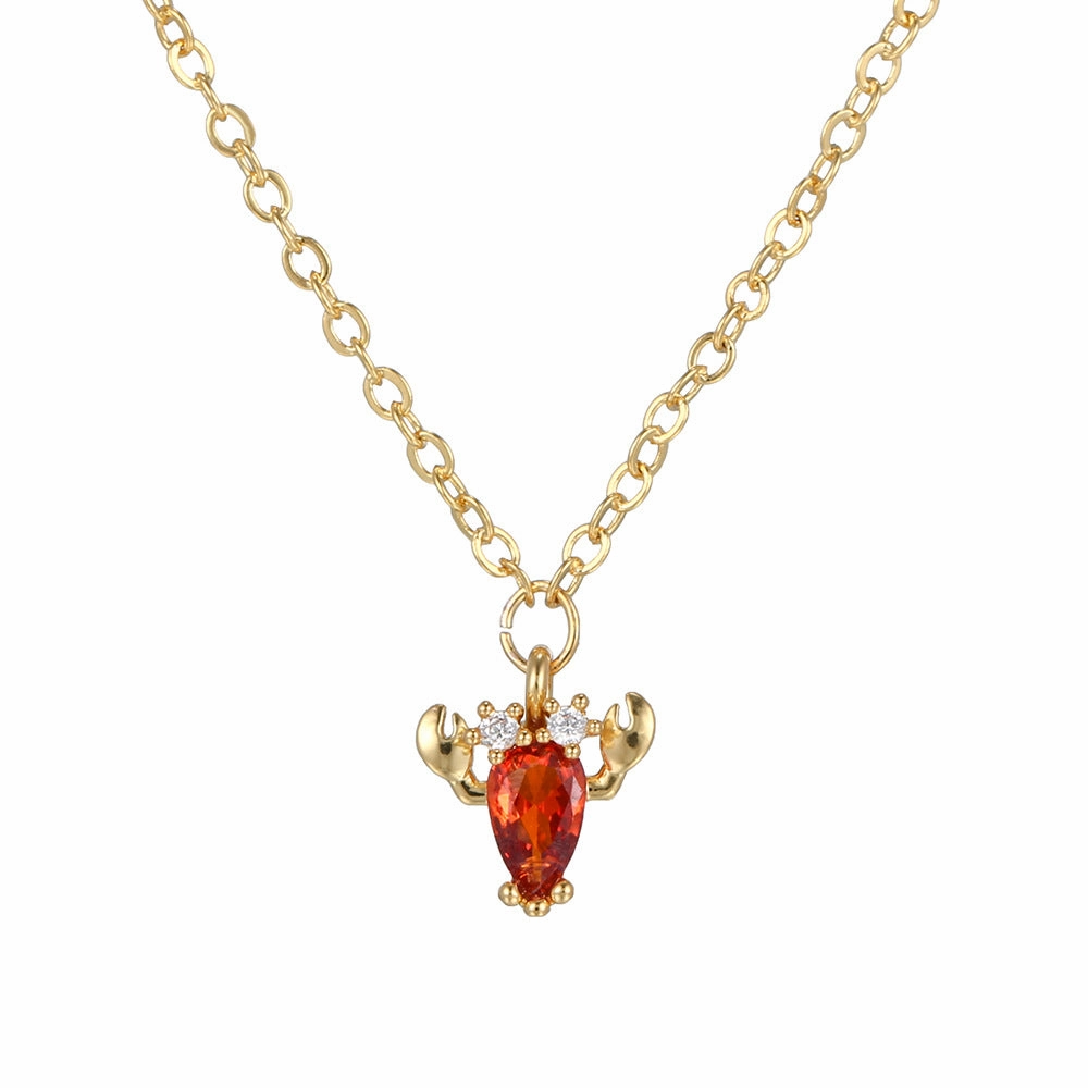 Wholesale Color Zircon Ocean Series Pendant Copper Necklace