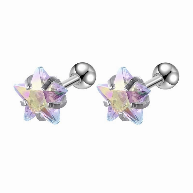 Wholesale Color Zirconia Premium Earrings Stainless Steel