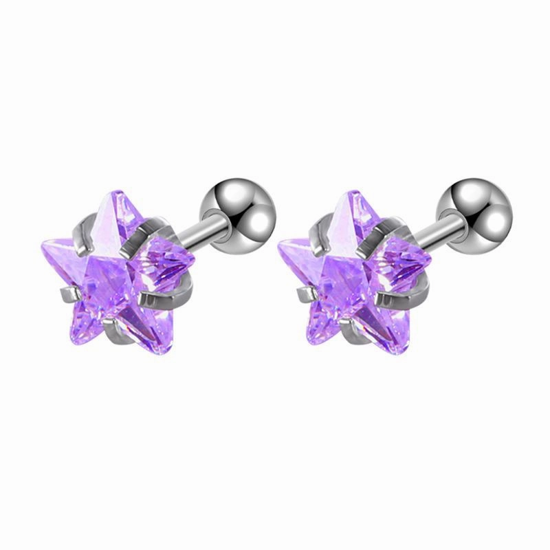Wholesale Color Zirconia Premium Earrings Stainless Steel
