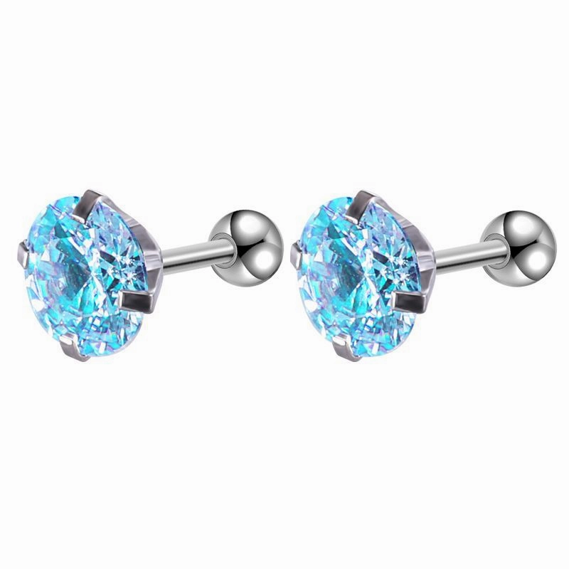 Wholesale Color Zirconia Premium Earrings Stainless Steel