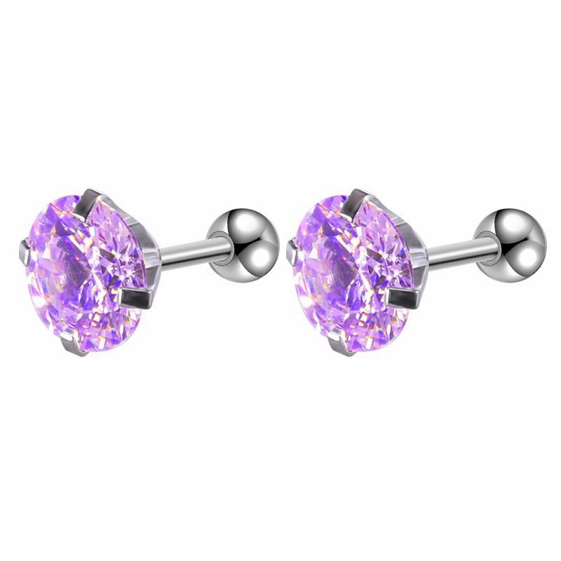 Wholesale Color Zirconia Premium Earrings Stainless Steel