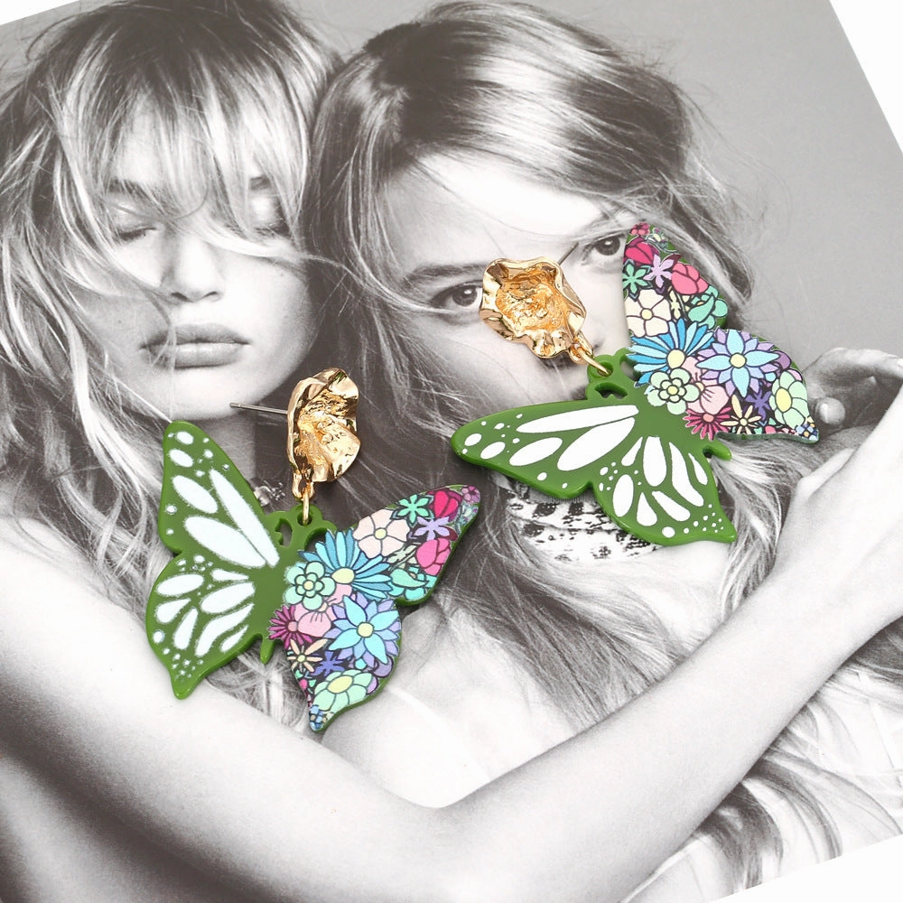 Wholesale Colored Acrylic Butterfly Earrings