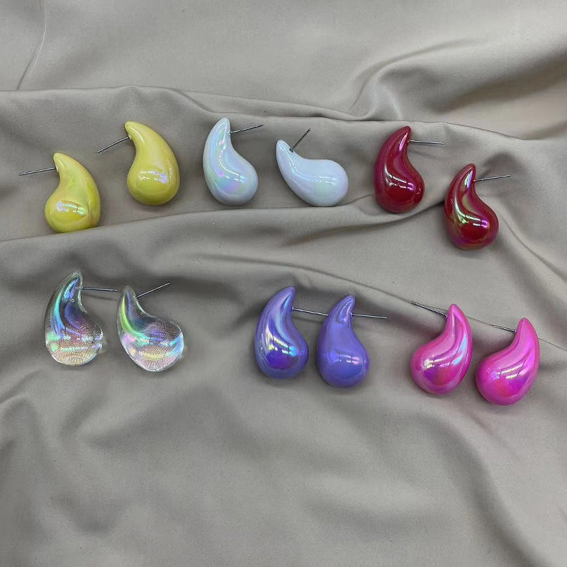 Wholesale Colored Acrylic Water Drop Earrings