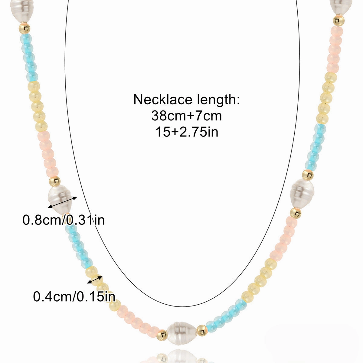 Wholesale Colored Beaded Alloy Necklaces