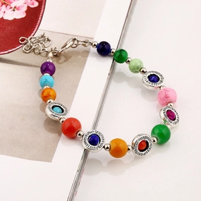 Wholesale Colored Beads Alloy Bracelets