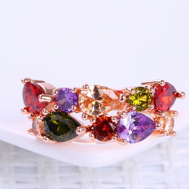 Wholesale Colored Crystal Zircon Ring